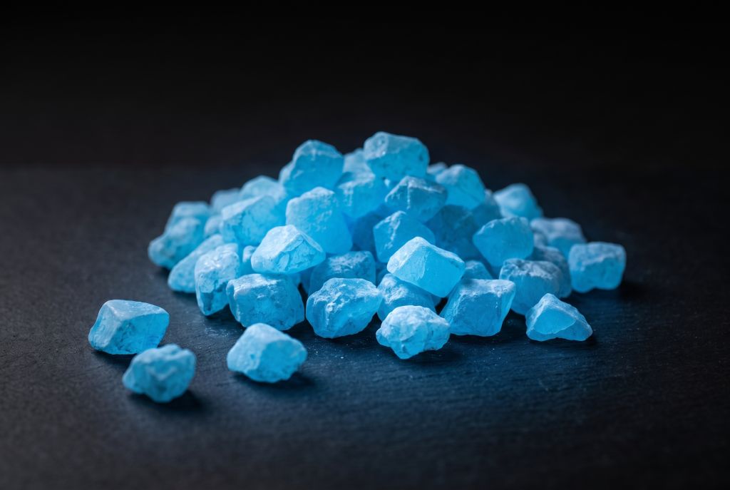 Glow stones (approx. 2 cm), blue, glowing in the dark