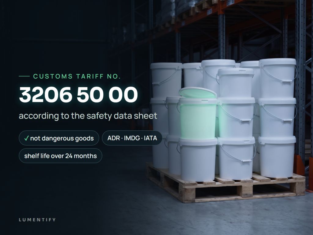 Infographic Customs tariff no.: 3206 50 00 – according to the safety data sheet